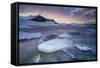 Iceland, Austurland , Sunset at Jokulsarlon Glacier Lagoon-Salvo Orlando-Framed Stretched Canvas