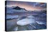 Iceland, Austurland , Sunset at Jokulsarlon Glacier Lagoon-Salvo Orlando-Stretched Canvas