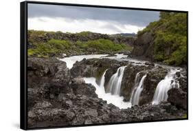 Iceland, Borgarfjordur, Barnafoss, Children's Falls, Hvita River.-Ellen Goff-Framed Stretched Canvas