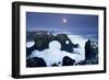 Iceland, Characteristic Cliff Overlooking the Sea, Illuminated by the Moonlight-Alessandro Carboni-Framed Photographic Print