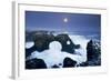 Iceland, Characteristic Cliff Overlooking the Sea, Illuminated by the Moonlight-Alessandro Carboni-Framed Photographic Print