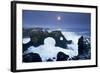 Iceland, Characteristic Cliff Overlooking the Sea, Illuminated by the Moonlight-Alessandro Carboni-Framed Photographic Print