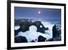 Iceland, Characteristic Cliff Overlooking the Sea, Illuminated by the Moonlight-Alessandro Carboni-Framed Photographic Print