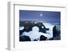 Iceland, Characteristic Cliff Overlooking the Sea, Illuminated by the Moonlight-Alessandro Carboni-Framed Photographic Print