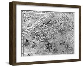 Iceland, Circa 1539, Detail from Carta Marina by Swedish Archbishop, Olaus Magnus (1490-1557)-null-Framed Giclee Print