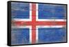 Iceland Country Flag - Barnwood Painting-Lantern Press-Framed Stretched Canvas