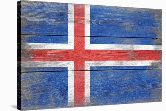 Iceland Country Flag - Barnwood Painting-Lantern Press-Stretched Canvas