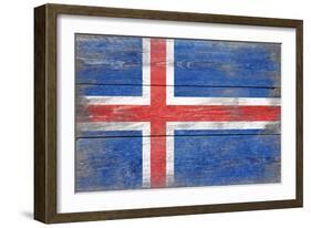 Iceland Country Flag - Barnwood Painting-Lantern Press-Framed Art Print