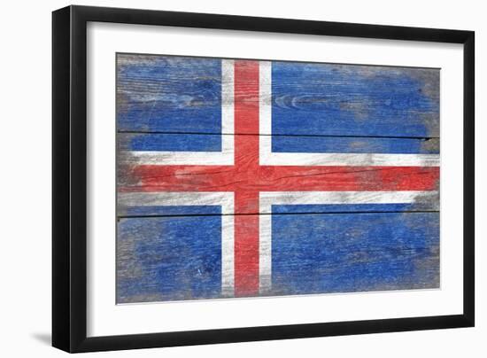 Iceland Country Flag - Barnwood Painting-Lantern Press-Framed Art Print