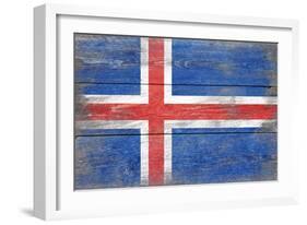 Iceland Country Flag - Barnwood Painting-Lantern Press-Framed Art Print