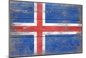 Iceland Country Flag - Barnwood Painting-Lantern Press-Mounted Art Print