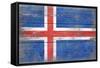 Iceland Country Flag - Barnwood Painting-Lantern Press-Framed Stretched Canvas