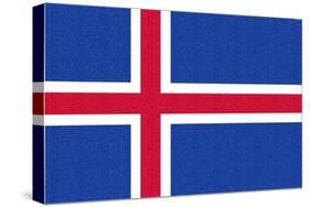 Iceland Country Flag - Letterpress-Lantern Press-Stretched Canvas
