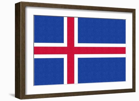 Iceland Country Flag - Letterpress-Lantern Press-Framed Art Print