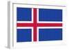 Iceland Country Flag - Letterpress-Lantern Press-Framed Art Print