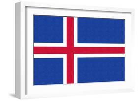 Iceland Country Flag - Letterpress-Lantern Press-Framed Art Print