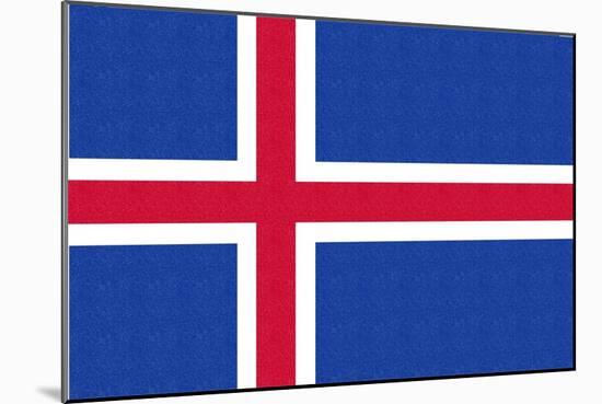 Iceland Country Flag - Letterpress-Lantern Press-Mounted Art Print