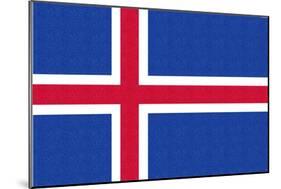 Iceland Country Flag - Letterpress-Lantern Press-Mounted Art Print