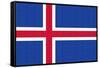 Iceland Country Flag - Letterpress-Lantern Press-Framed Stretched Canvas