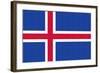 Iceland Country Flag - Letterpress-Lantern Press-Framed Art Print