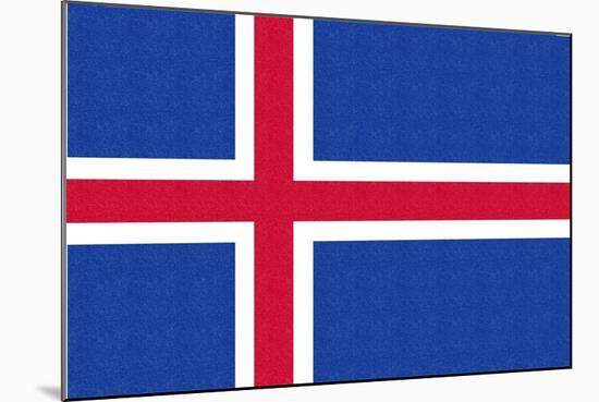 Iceland Country Flag - Letterpress-Lantern Press-Mounted Art Print