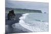 Iceland. Dyrholaey. Black Sand Beach and Sea Stack-Inger Hogstrom-Mounted Photographic Print