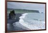 Iceland. Dyrholaey. Black Sand Beach and Sea Stack-Inger Hogstrom-Framed Photographic Print