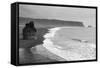 Iceland. Dyrholaey. Black Sand Beach and Sea Stack-Inger Hogstrom-Framed Stretched Canvas