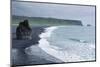 Iceland. Dyrholaey. Black Sand Beach and Sea Stack-Inger Hogstrom-Mounted Photographic Print