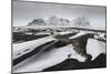 Iceland, East Iceland, Austurland , Black and White Dunes on Beach after Blizzard-Salvo Orlando-Mounted Photographic Print