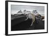 Iceland, East Iceland, Austurland , Black and White Dunes on Stokksens Beach after Blizzard-Salvo Orlando-Framed Photographic Print