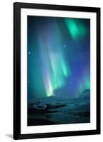 Iceland, Fjallsarlon. the Northern Lights Appearing in the Sky at Fjallsarlon-Katie Garrod-Framed Photographic Print