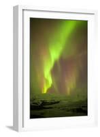 Iceland, Fjallsarlon. the Northern Lights Appearing in the Sky at Fjallsarlonll.-Katie Garrod-Framed Photographic Print