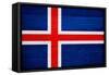 Iceland Flag Design with Wood Patterning - Flags of the World Series-Philippe Hugonnard-Framed Stretched Canvas