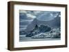 Iceland, floating glaciers in Jokulsarlon, glacier lagoon with mountain echo.-Mark Williford-Framed Photographic Print