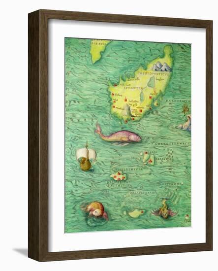 Iceland, from an Atlas of the World in 33 Maps, Venice, 1st September 1553-Battista Agnese-Framed Giclee Print