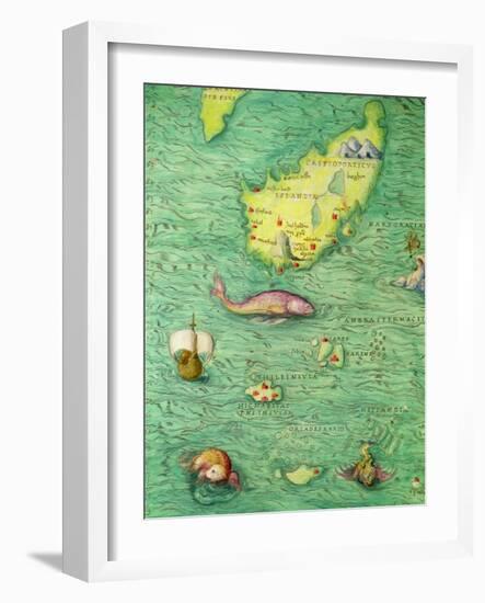 Iceland, from an Atlas of the World in 33 Maps, Venice, 1st September 1553-Battista Agnese-Framed Giclee Print