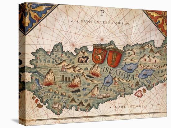 Iceland, from Nautical Atlas, Plate, 16th Century-null-Stretched Canvas