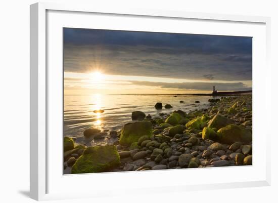 Iceland, Gardskagi, Lighthouse, Sunset-Catharina Lux-Framed Photographic Print