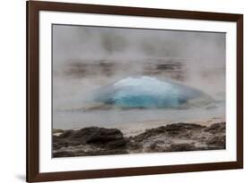 Iceland, Golden Circle, Strokkur Geyser. The Strokkur Geyser erupts with much steam.-Ellen Goff-Framed Photographic Print