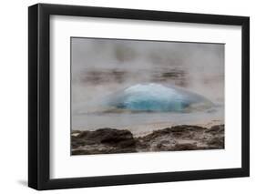 Iceland, Golden Circle, Strokkur Geyser. The Strokkur Geyser erupts with much steam.-Ellen Goff-Framed Photographic Print