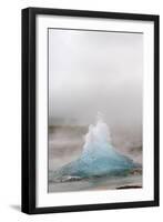 Iceland, Golden Circle, Strokkur Geyser. The Strokkur Geyser erupts with much steam.-Ellen Goff-Framed Photographic Print