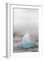 Iceland, Golden Circle, Strokkur Geyser. The Strokkur Geyser erupts with much steam.-Ellen Goff-Framed Photographic Print