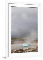 Iceland, Golden Circle. The Strokkur Geyser erupts with much steam.-Ellen Goff-Framed Premium Photographic Print