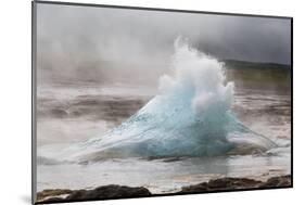 Iceland, Golden Circle. The Strokkur Geyser erupts with much steam.-Ellen Goff-Mounted Photographic Print