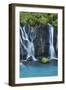 Iceland, Hraunfossar. Tiny cascades emerge from the lava to flow into the Hvita River-Ellen Goff-Framed Photographic Print