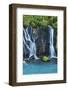 Iceland, Hraunfossar. Tiny cascades emerge from the lava to flow into the Hvita River-Ellen Goff-Framed Photographic Print