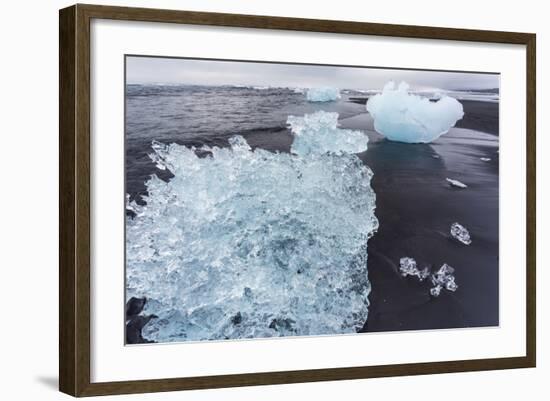 Iceland, Iceberg on Beach-Gavriel Jecan-Framed Photographic Print
