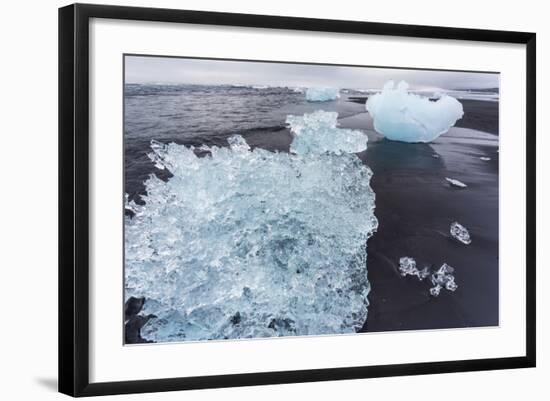 Iceland, Iceberg on Beach-Gavriel Jecan-Framed Photographic Print