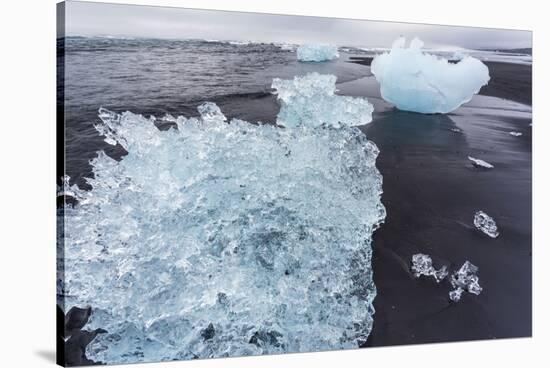 Iceland, Iceberg on Beach-Gavriel Jecan-Stretched Canvas